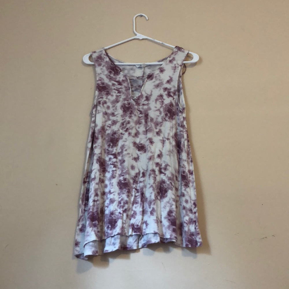 Pink tie dye tank top